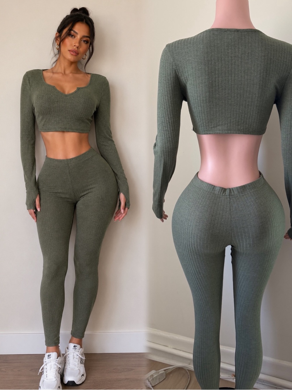 Two-Piece Crop Top & Leggings Set